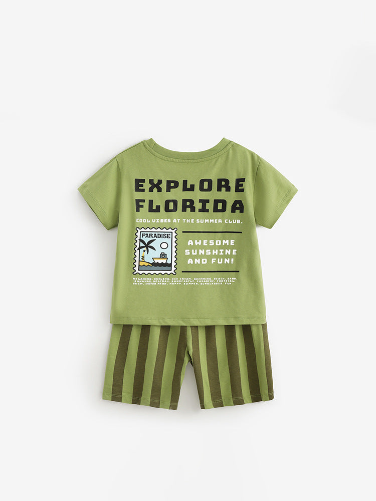 Boys Cotton Explore Florida  – Soft Summer Outfit (3–10Y)