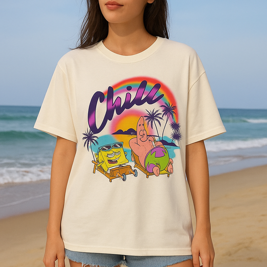 SpongeBob Tshirt 100%Cotton For Women Size S-L