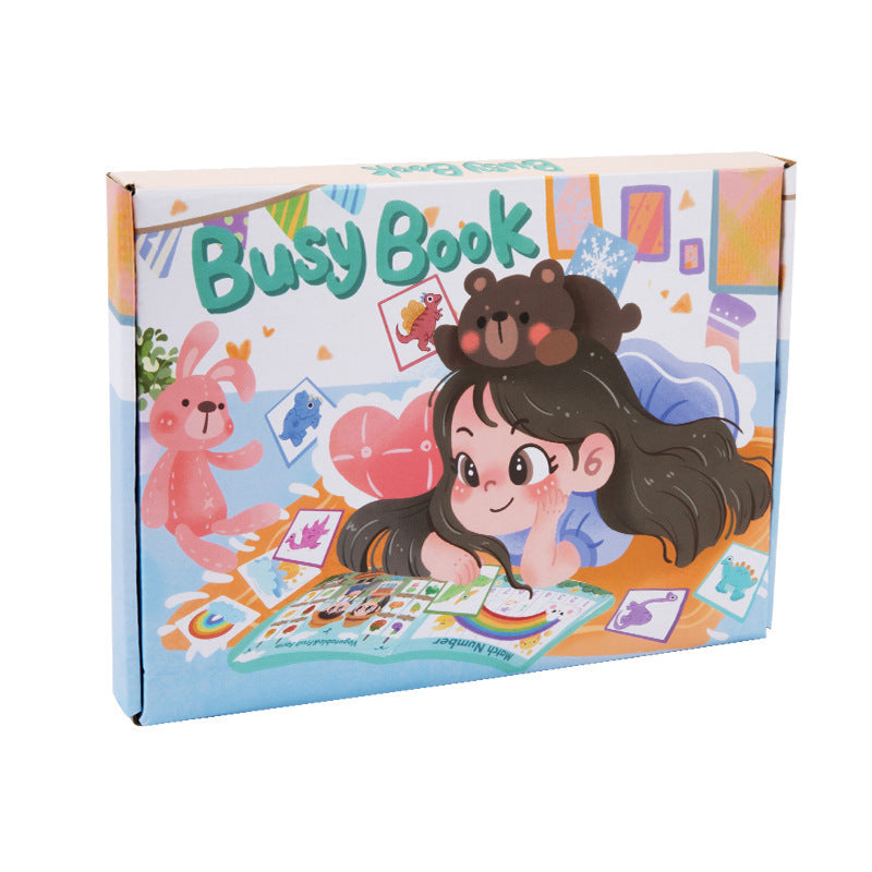 Reusable preschool busy book with hands-on learning activities