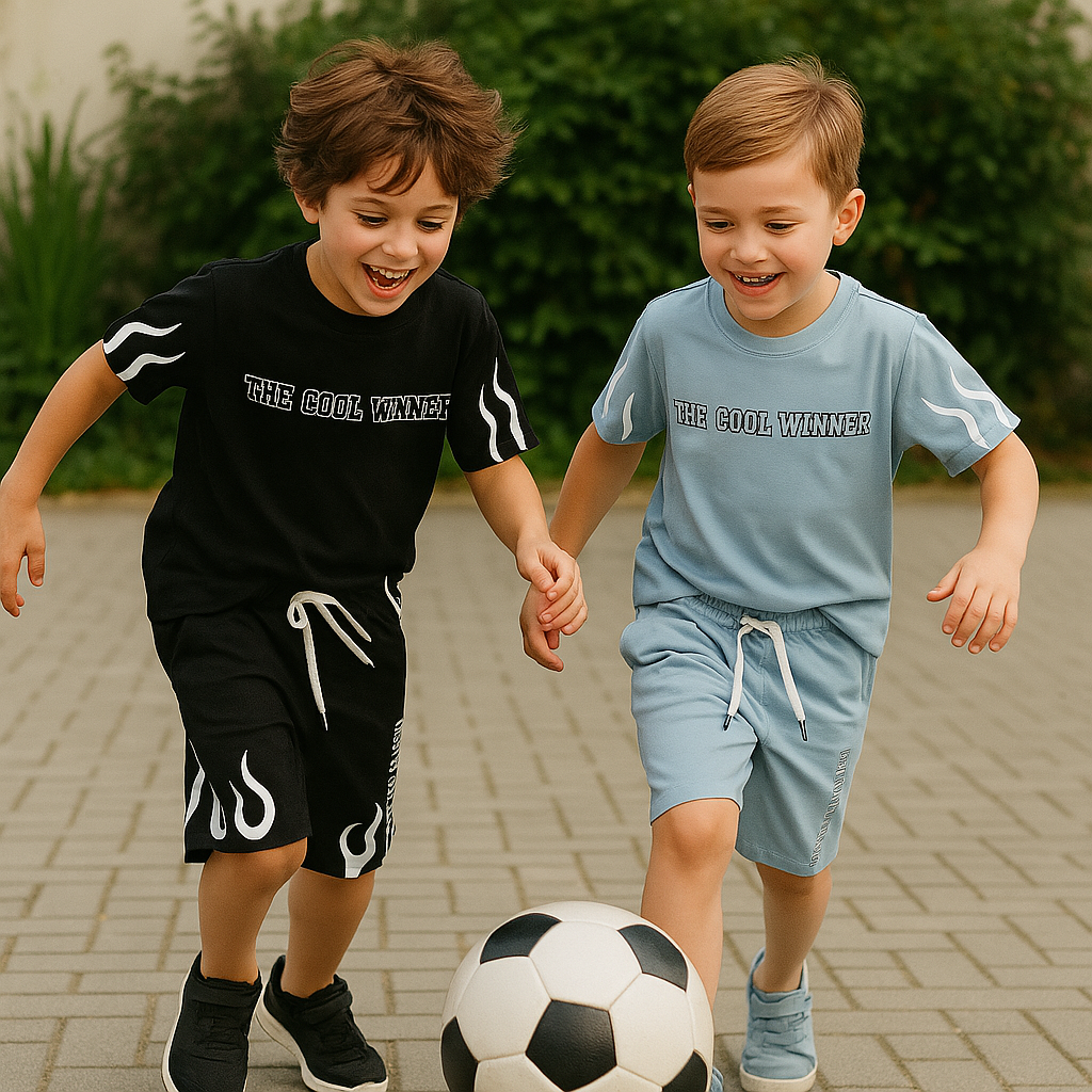 Outfit For Boys The Cool Winner Set Of 2 Pcs Tshirt&Short Size 5-14y