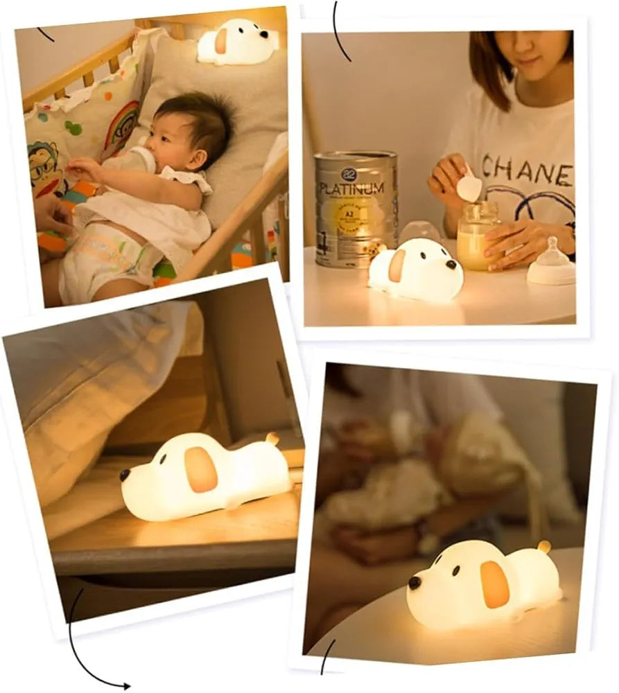 Dog Silicone Night Light | USB Rechargeable Color-Changing | 3+