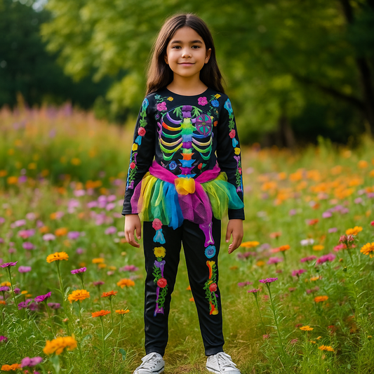 Neon Skeleton Child Jumpsuit Age 2-8y