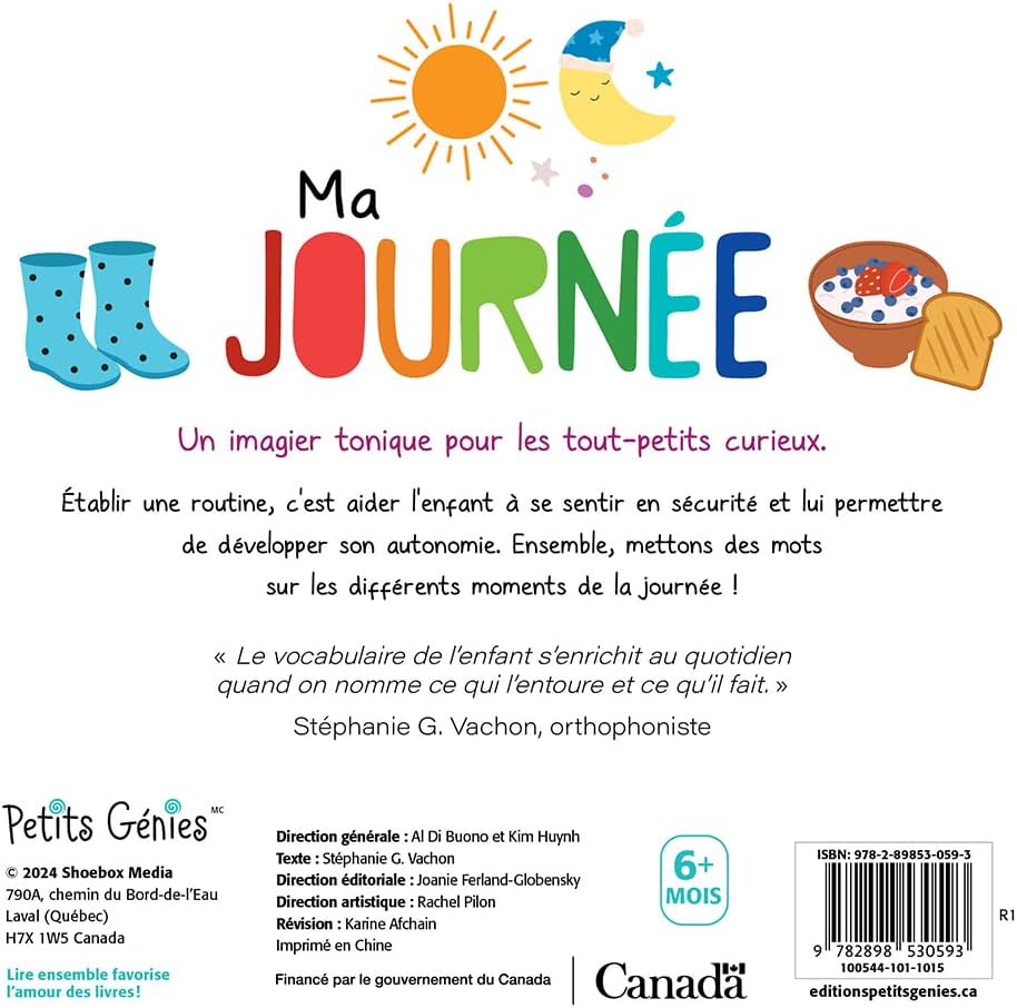Ma Journée - By Stéphanie G. Vachon French Book | Hard Cover | 1+
