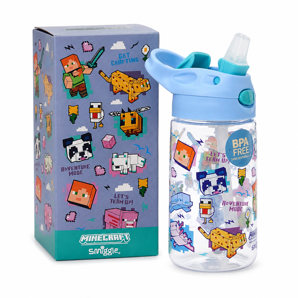 Smiggle Water Bottle | Minecraft My World | 430ml