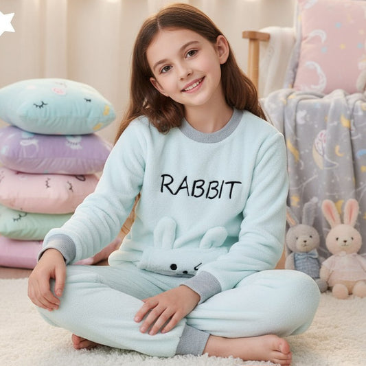 Warm Pijama For Boys And Girls  Rabbit Design Size 8y