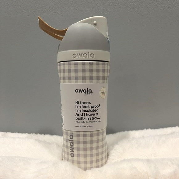 Owala Bottle Stainless Steel FreeSip Leak-proof | Grey Squares | 480ml