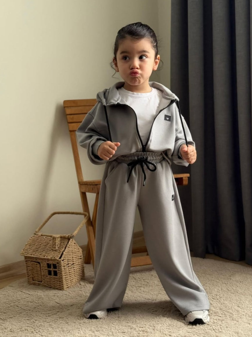 Girls' Satin Tracksuit with WideLeg Pants Sizes 3-10y