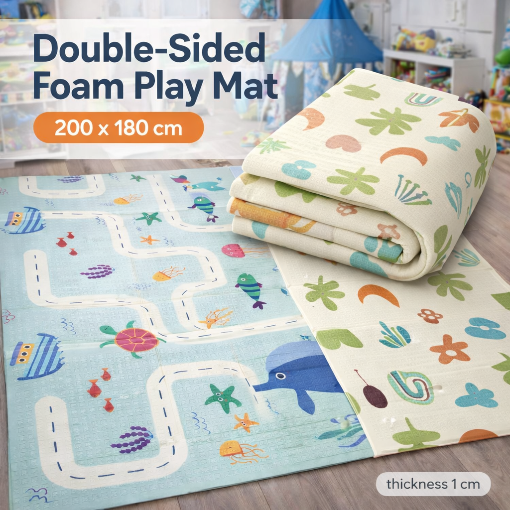 Soft Double-Sided Design Foam Play Baby Mat | 200x180x1cm | Age 0+