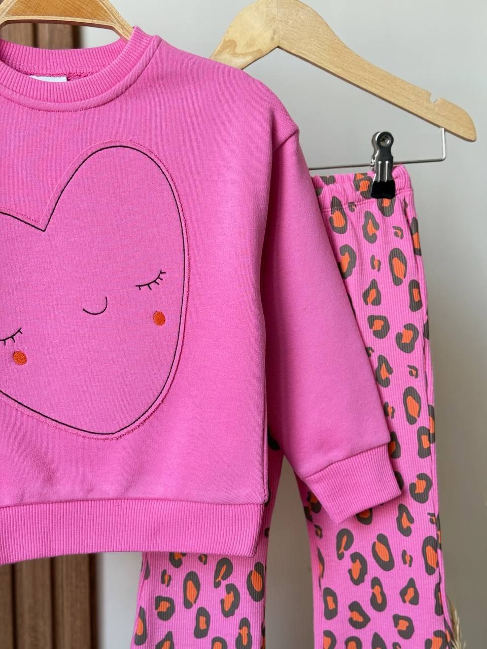 Outfit Cotton Heart Design Set Of 2 Pcs Size 2-8y