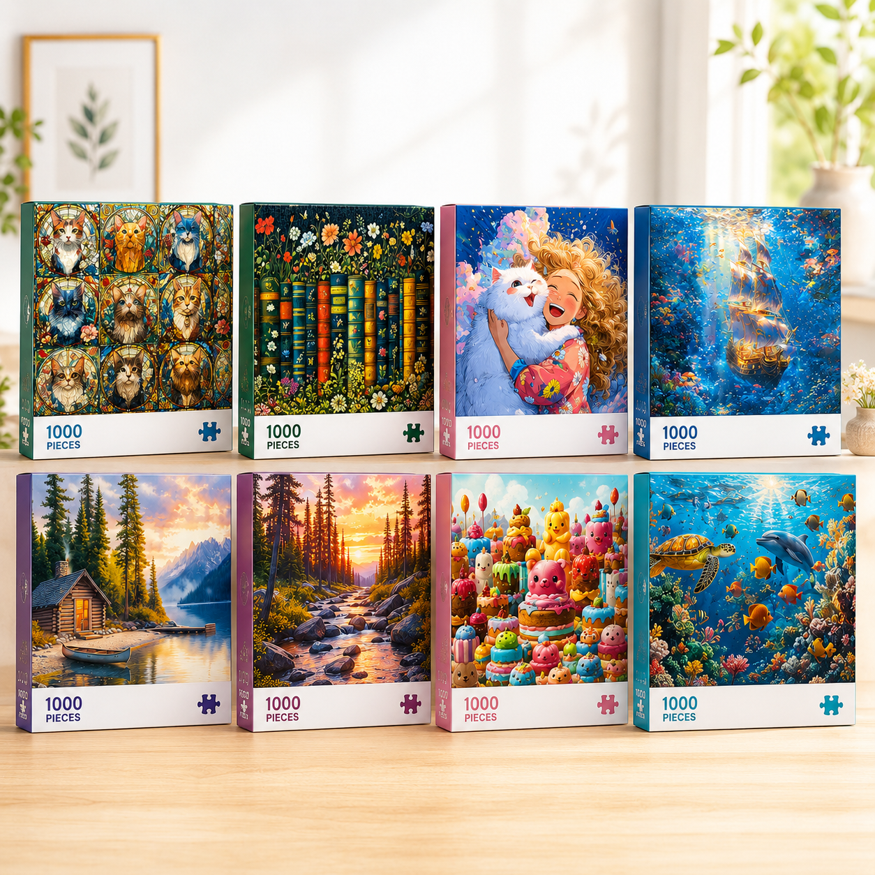 1000-Piece Jigsaw Puzzle Collection – Artistic & Scenic Designs