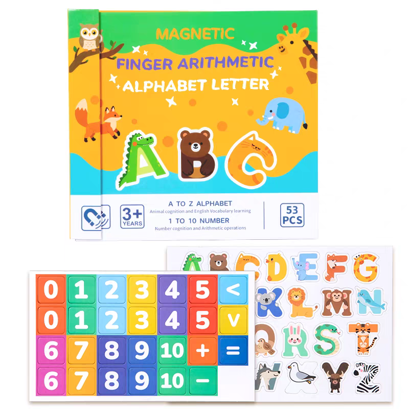 Magnetic Alphabet & Math Learning Book – 53PCS Educational Set