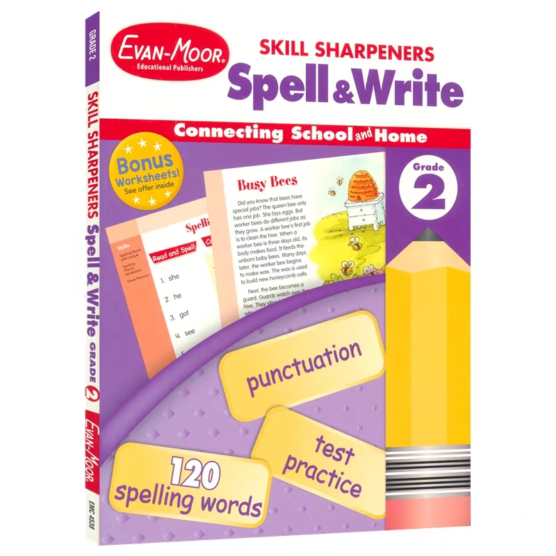 Evan Moor Skill Sharpeners Grade 2 Set 8 Books | Soft Cover | 7-8y