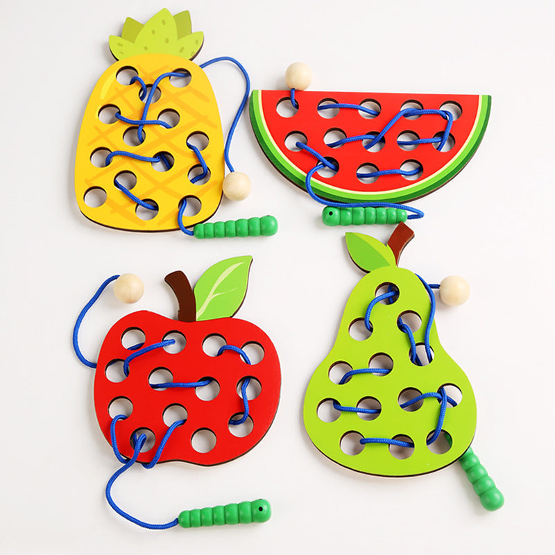 Caterpillar Fruit Lacing & Threading Toy | 3+