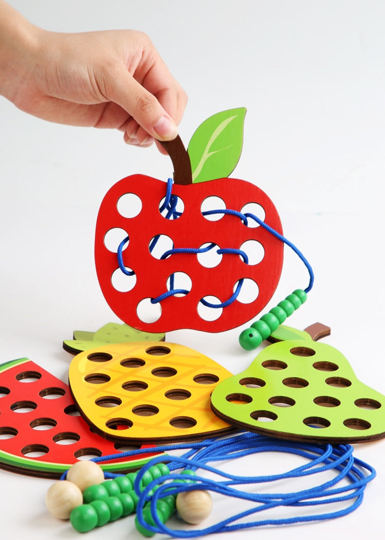 Caterpillar Fruit Lacing & Threading Toy | 3+