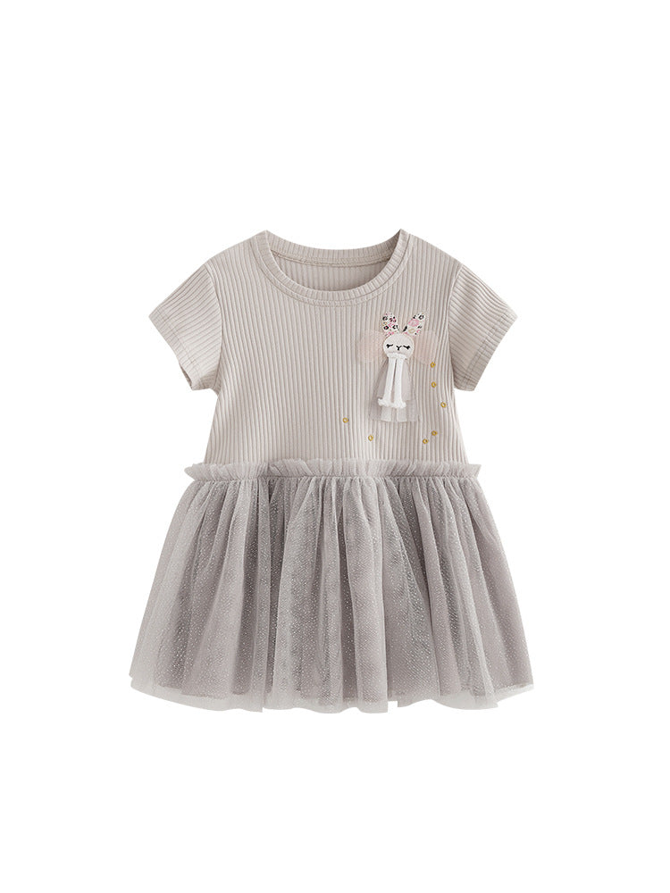 Girls Cotton Rabbit Dress – Soft Summer Wear (3–10Y)