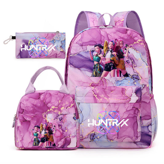 K-Pop Demon Hunters  3-Piece Backpack Set – 43 cm School Backpack, Lunch Bag & Pencil Case