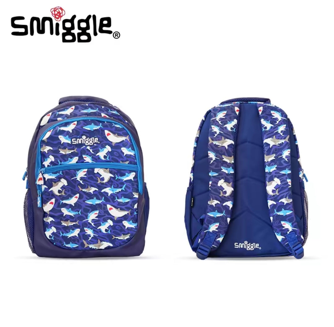 Smiggle Wonder World Classic Lite Backpack With Shark Design 43cm