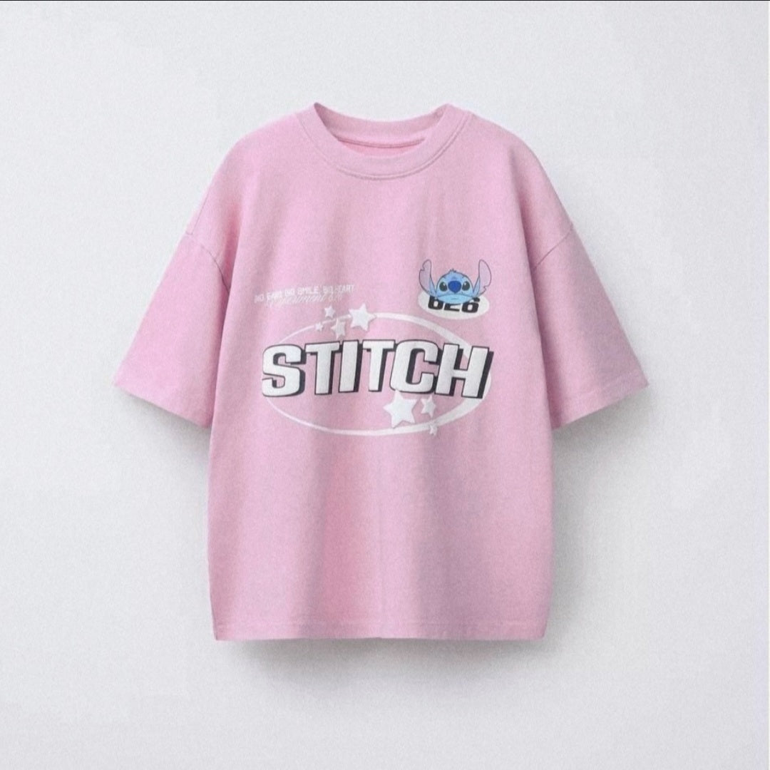 Girls Pink Stitch Oversized T-Shirt | Size 5-14y