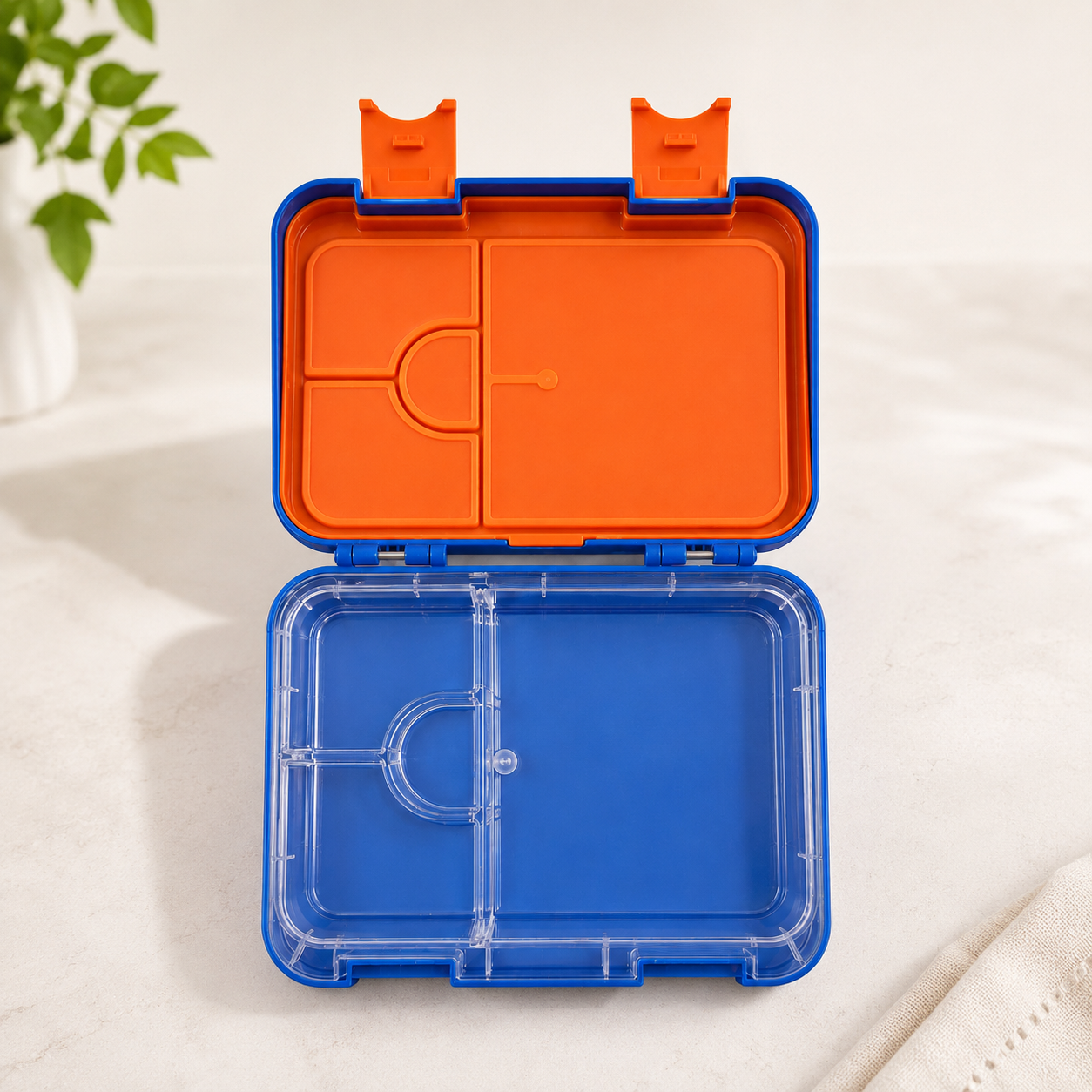 Premium Tritan Kids Lunch Box – Leakproof School Bento Box | Blue + Orange