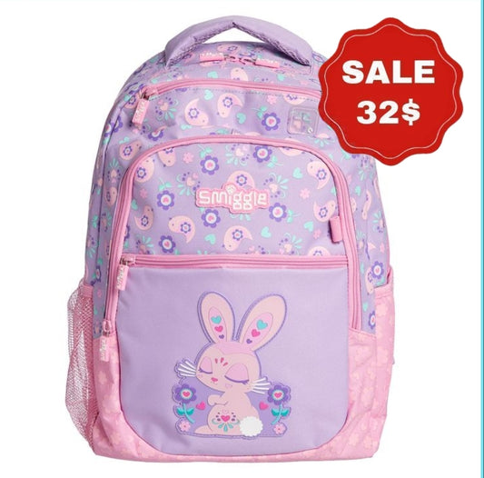 Smiggle Wonder Backpack School Bags High Quality For Girls With Cute Bunny Design 43cm G1-G3
