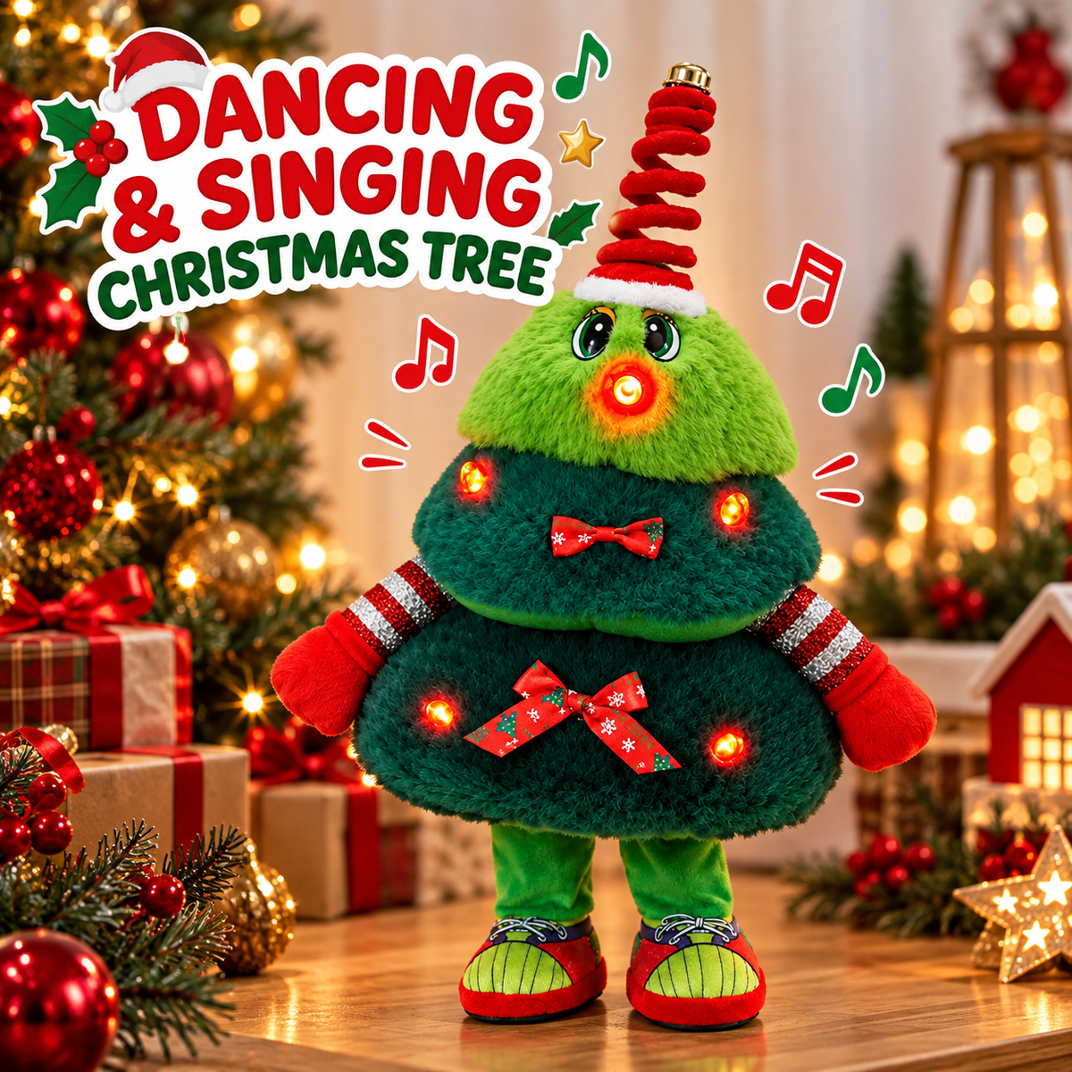 Electric Christmas Tree Plush With Light , Movement And Music | 3+