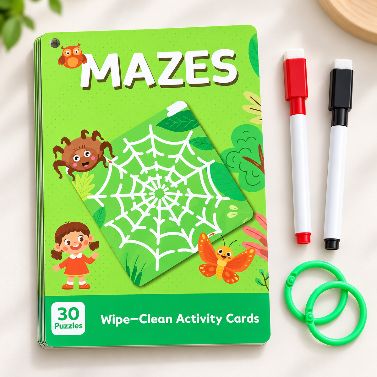 Wipe-Clean Maze Cards for Kids | 3+