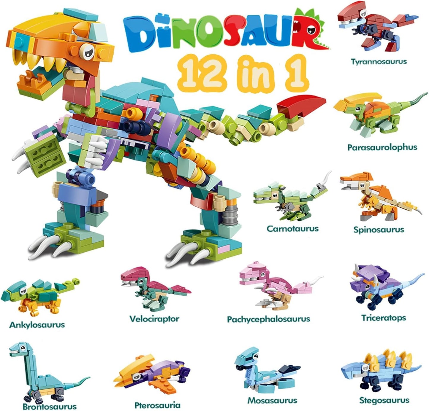Building Blocks Dinosaurs 12in1 | Full Box | 3+