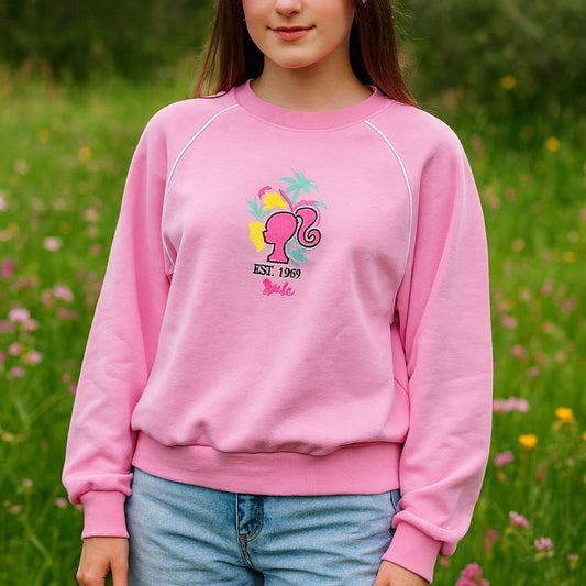 Sweater With Fleece For Girls Barbie Design Size L