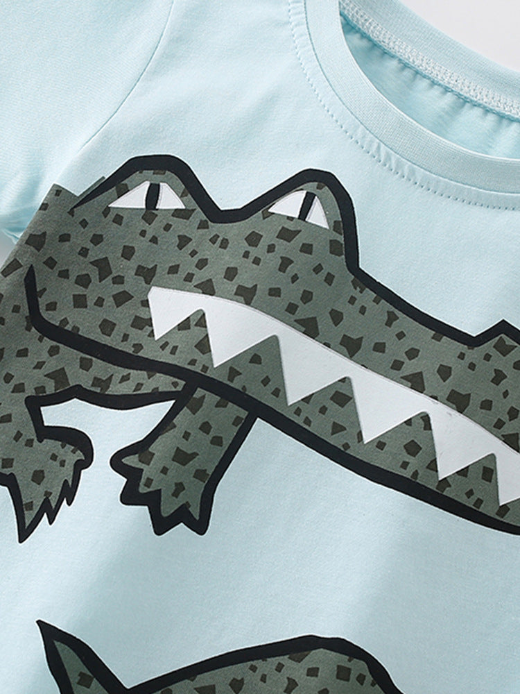 Boys Cotton Crocodile – Soft Summer Outfit (3–10Y)