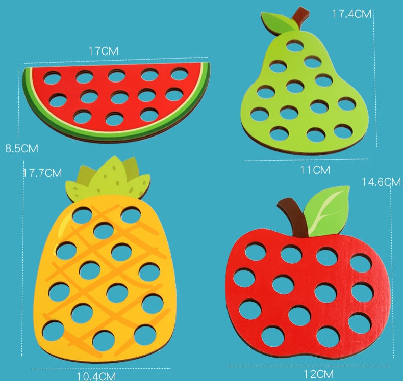Caterpillar Fruit Lacing & Threading Toy | 3+