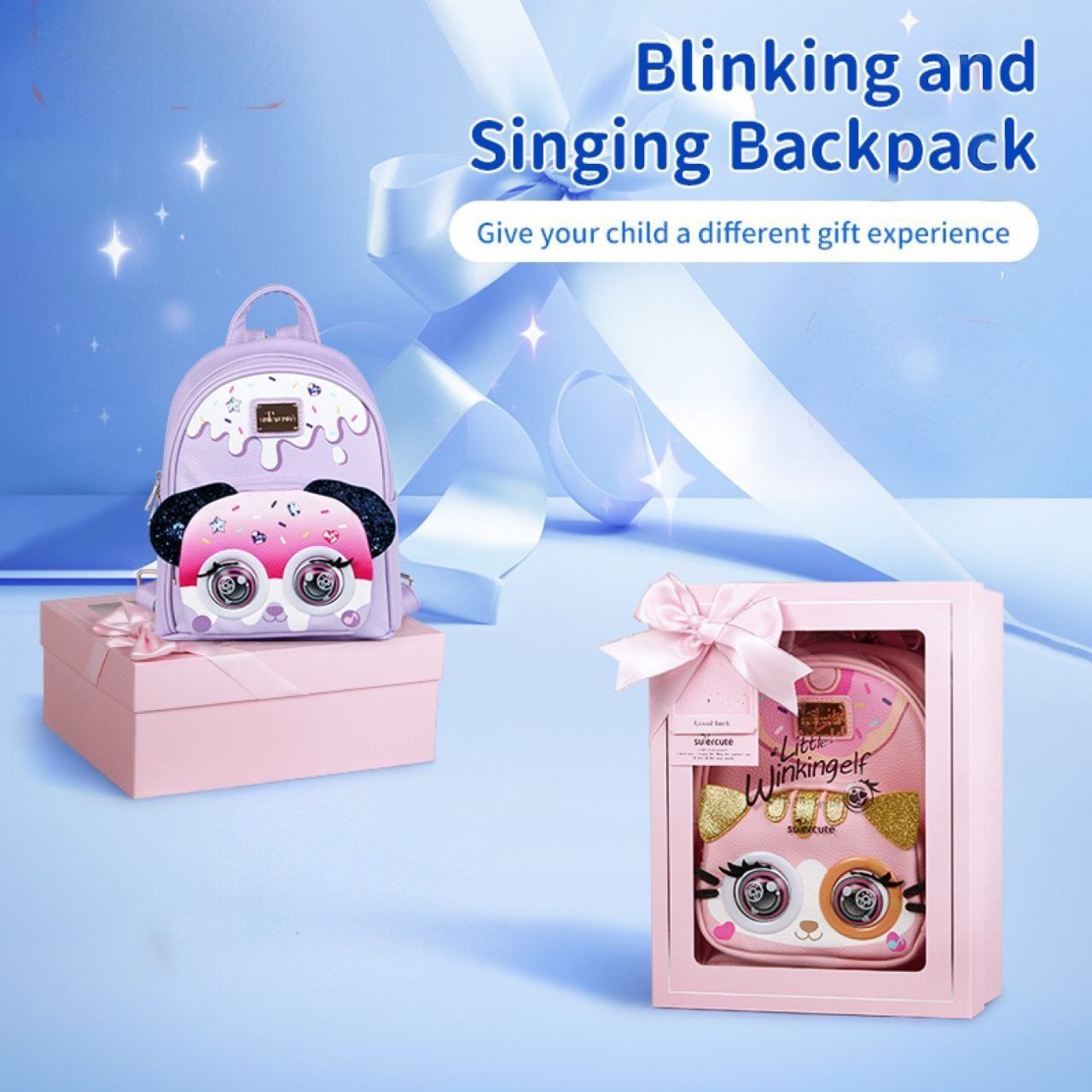 Interactive Blink Eyes Cute Animals Backpack