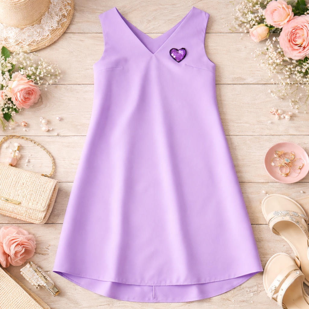 Mom & Daughter Matching Heart Detail  2pcs Dresses | M+8y
