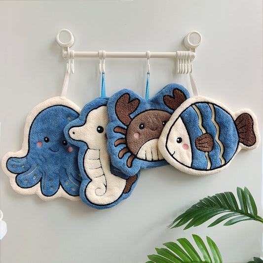 Cute Ocean Animal Hanging Hand Towel – 4 Designs