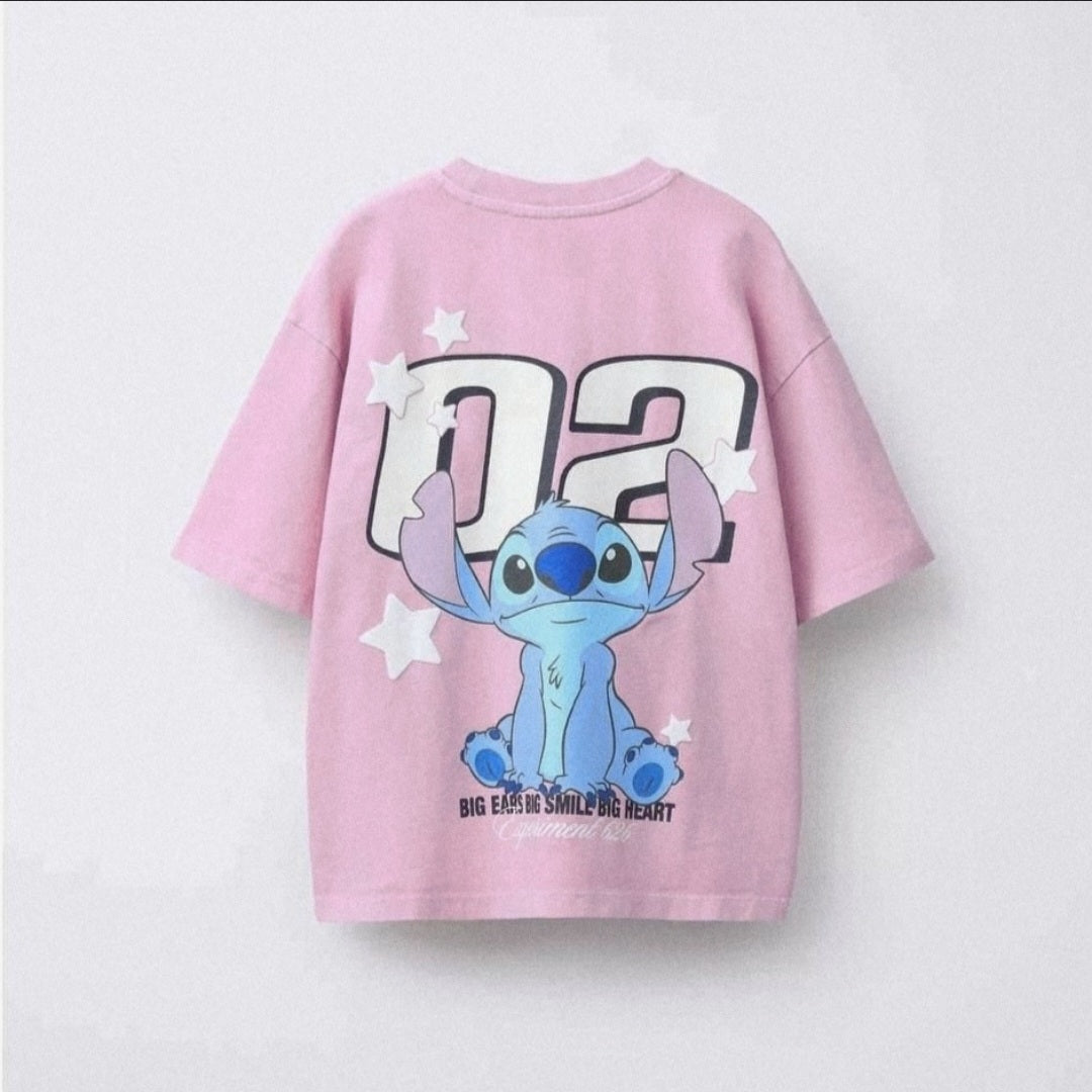 Girls Pink Stitch Oversized T-Shirt | Size 5-14y