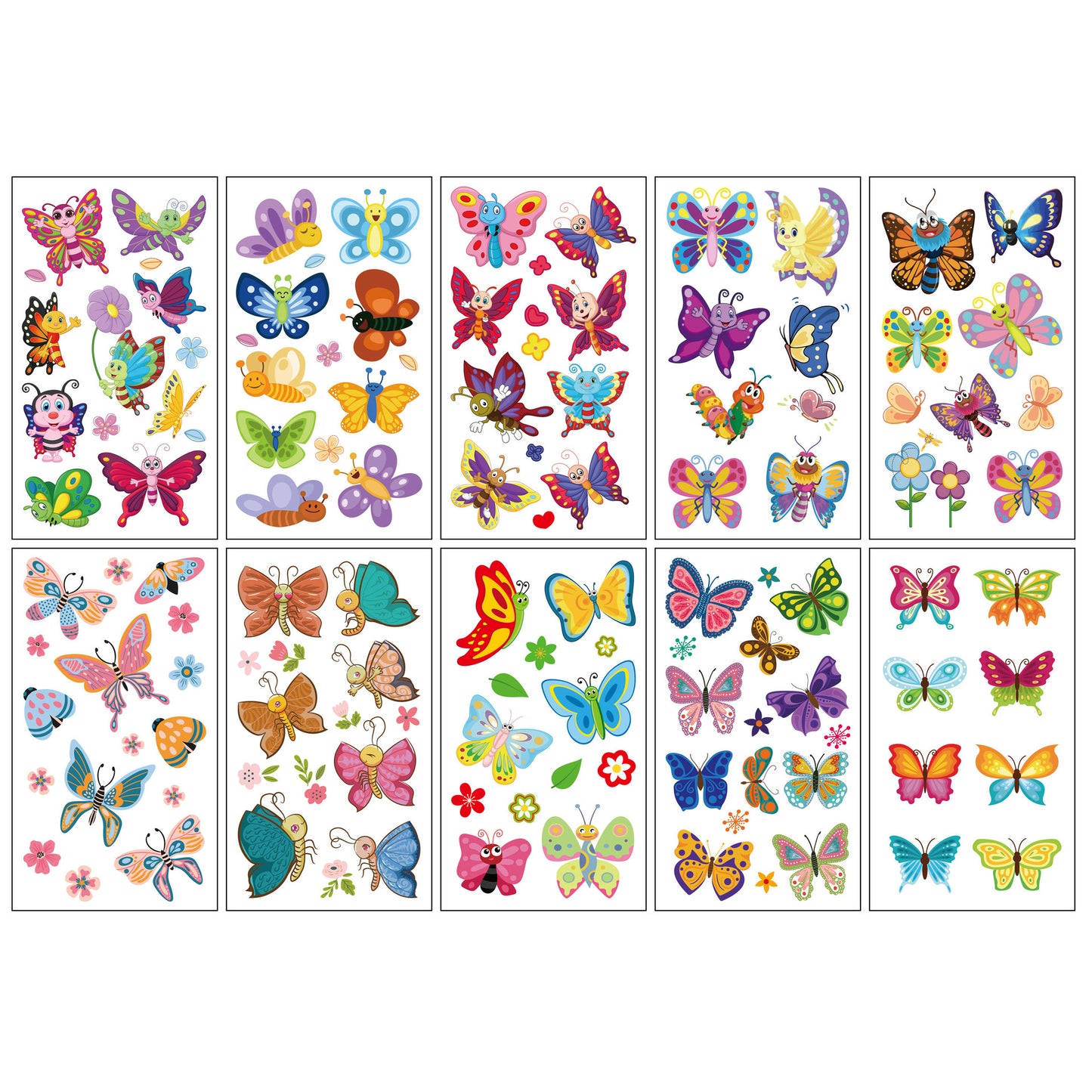 Tattoo Removable Stickers Temporary Designs For Kids - 10 Pcs Pack