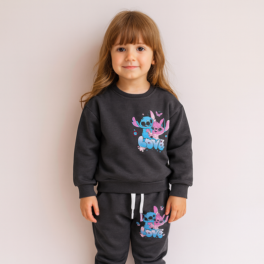 Outfit Dark Grey Fleece Stitch Design 5-6y