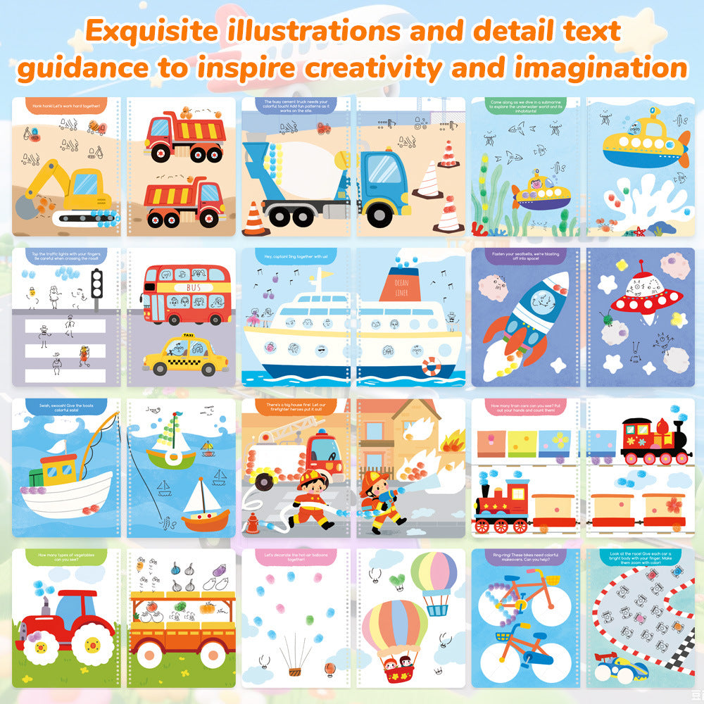 Finger Painting Activity Book | 30+ Scenes | 3+