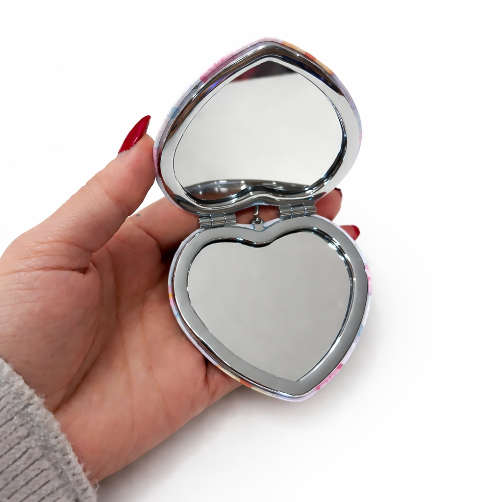 Mirrors Pocket keychain with small bag | Flowers |