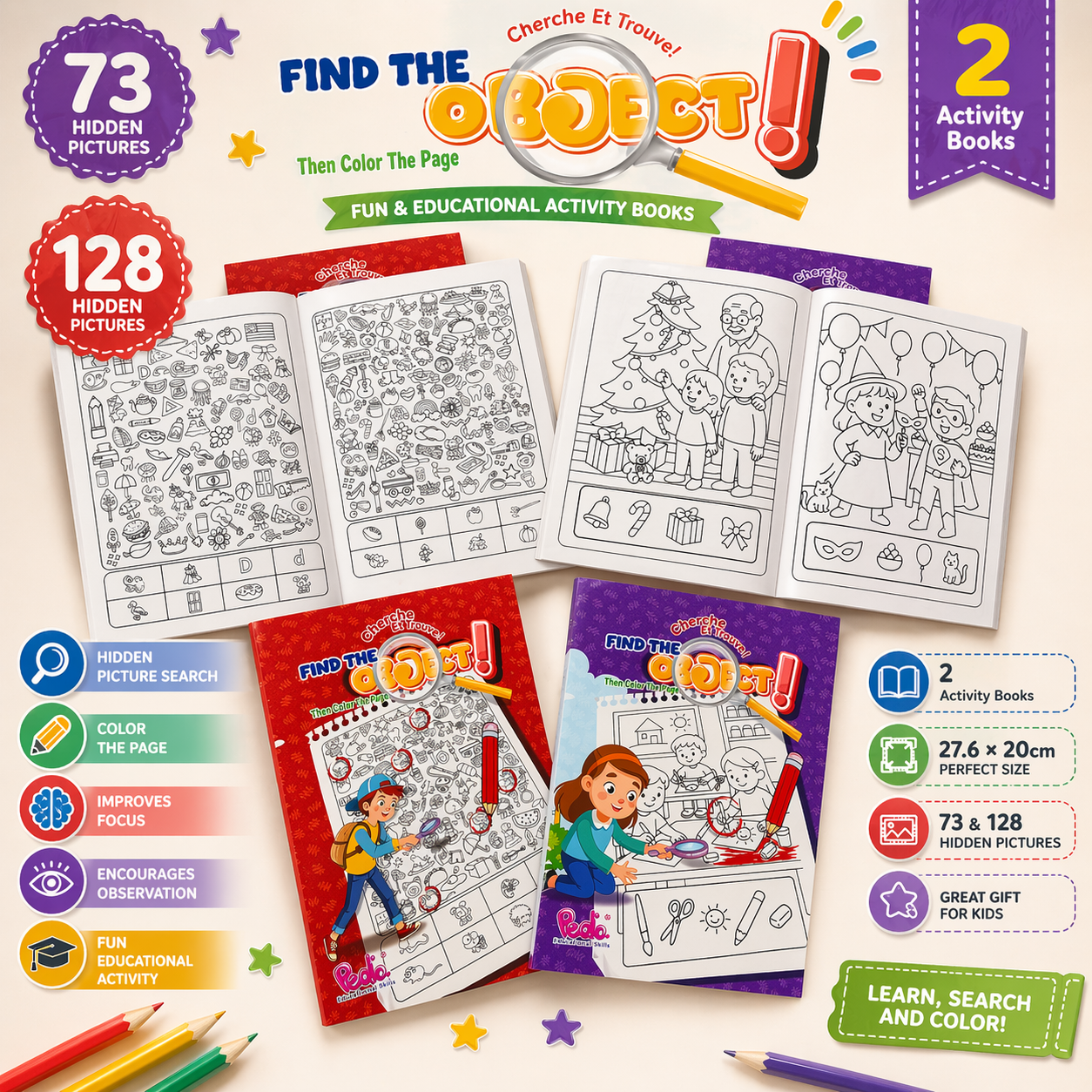 Find The Object Then Color The Page | Soft Cover | 2+