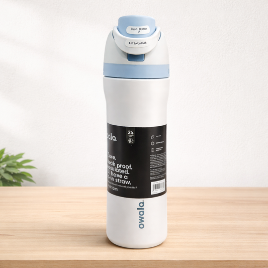 Owala Bottle Stainless Steel FreeSip Leak-proof | White & Blue | 710ml