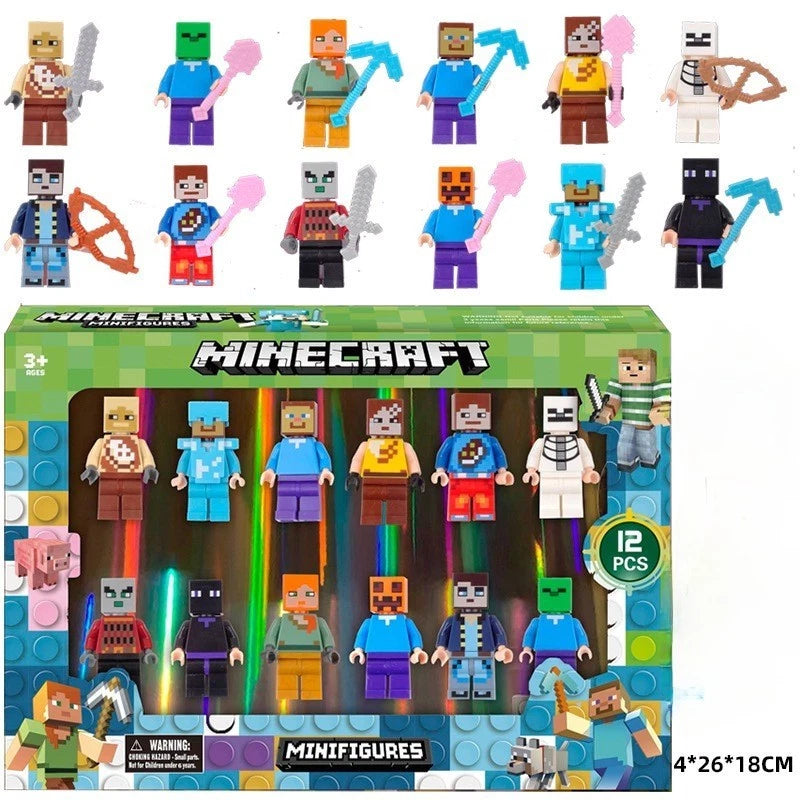 Minecraft Minifigures 12 Pcs With Accessories