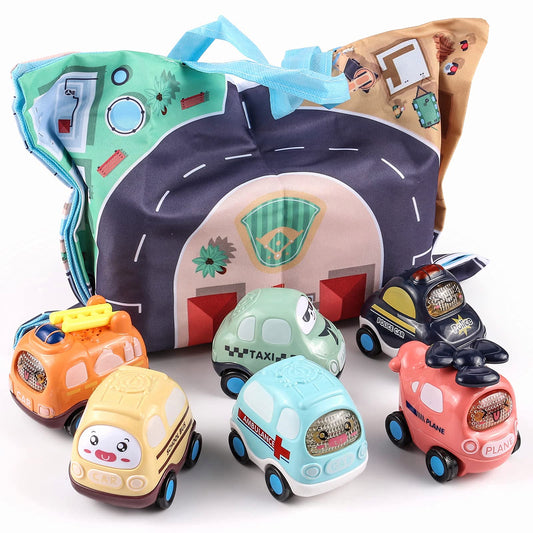 Baby Toy Car Set 6 Cars With Street Mat Bag