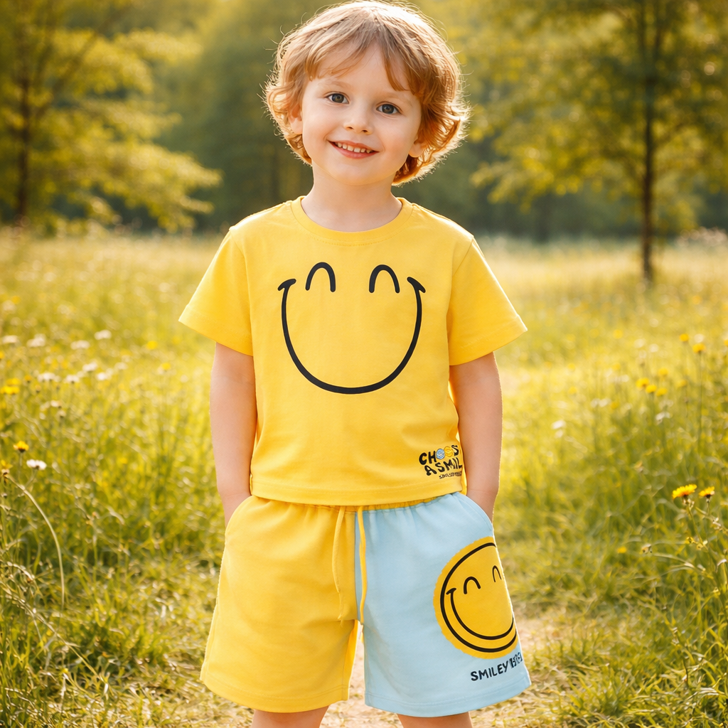 Boys Cotton Smile – Soft Summer Outfit (5–6Y)