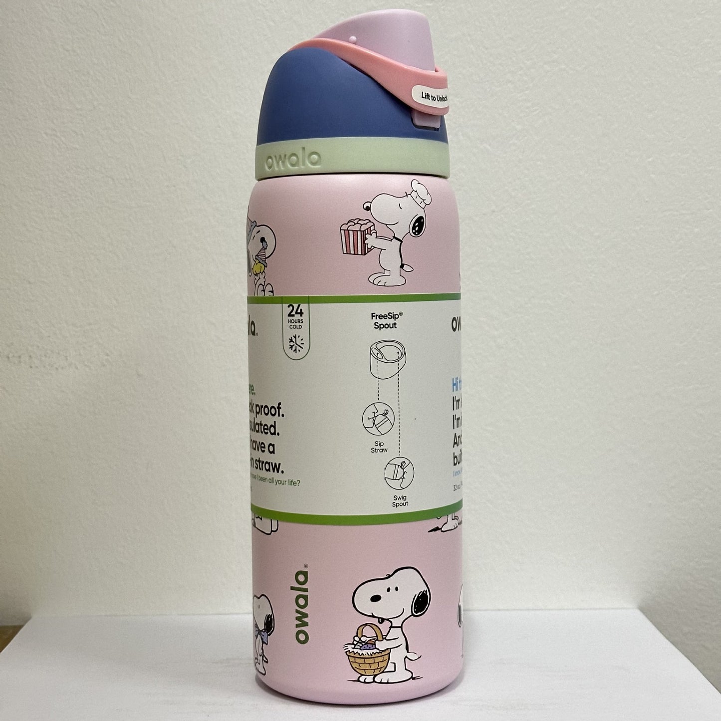 Owala Bottle Stainless Steel Free Sip Leak-proof Snoopy Design 480-710-950ml