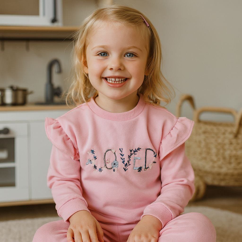 Cotton Set For Girls Loved Design Size 3y