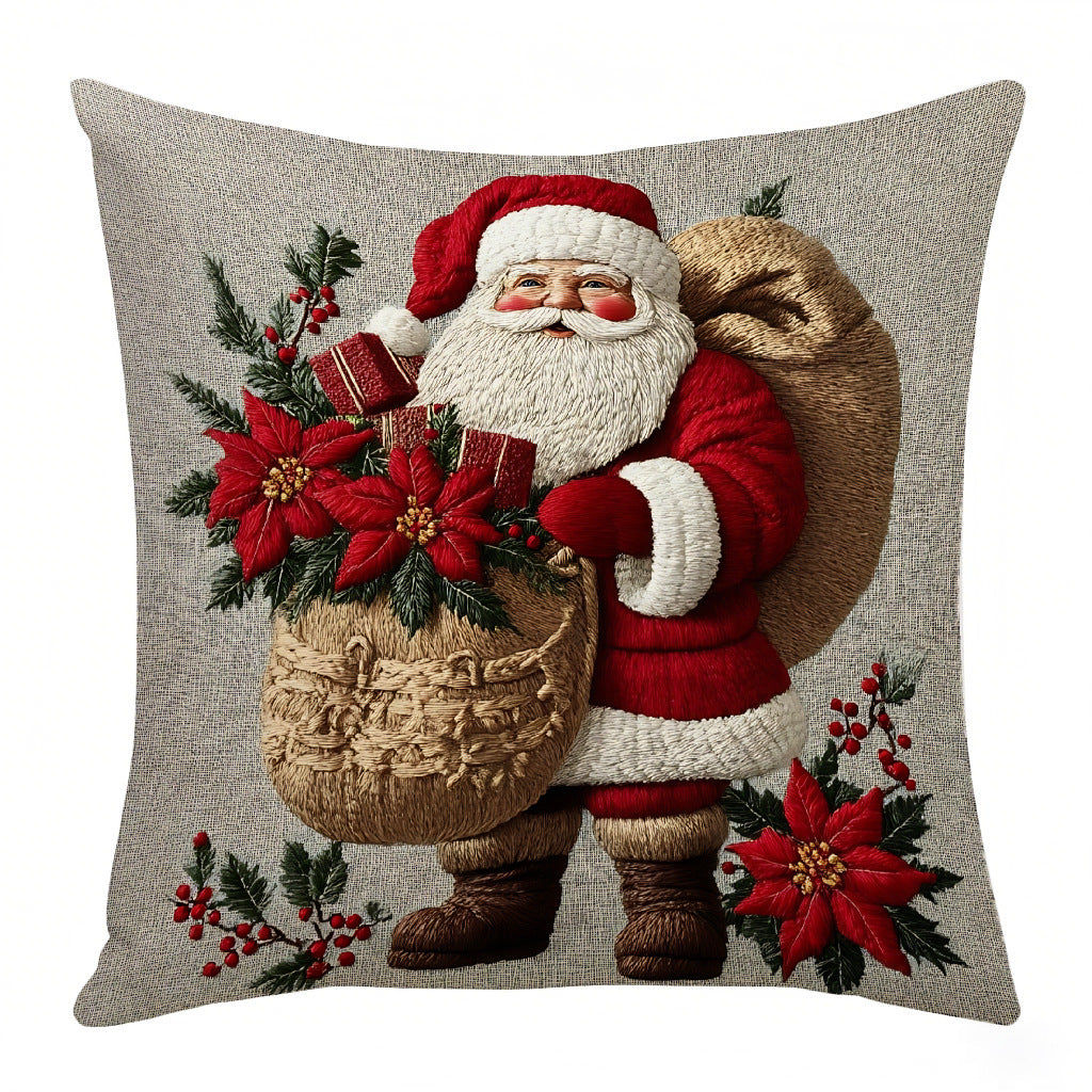 Red Christmas Decorative Cushion with Filling | 45×45 cm