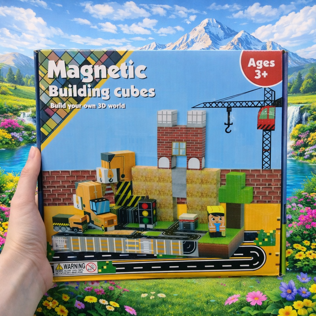 Magnetic Building Cubes Set – 100 Pieces | Ages 3+