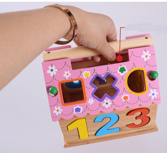 Wooden Educational Number & Shape Sorting House | 3+