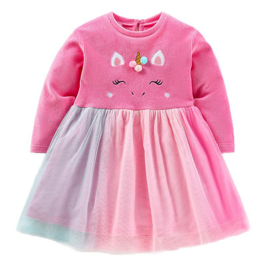 Amazing Unicorn Dress Long Sleeve Velvet