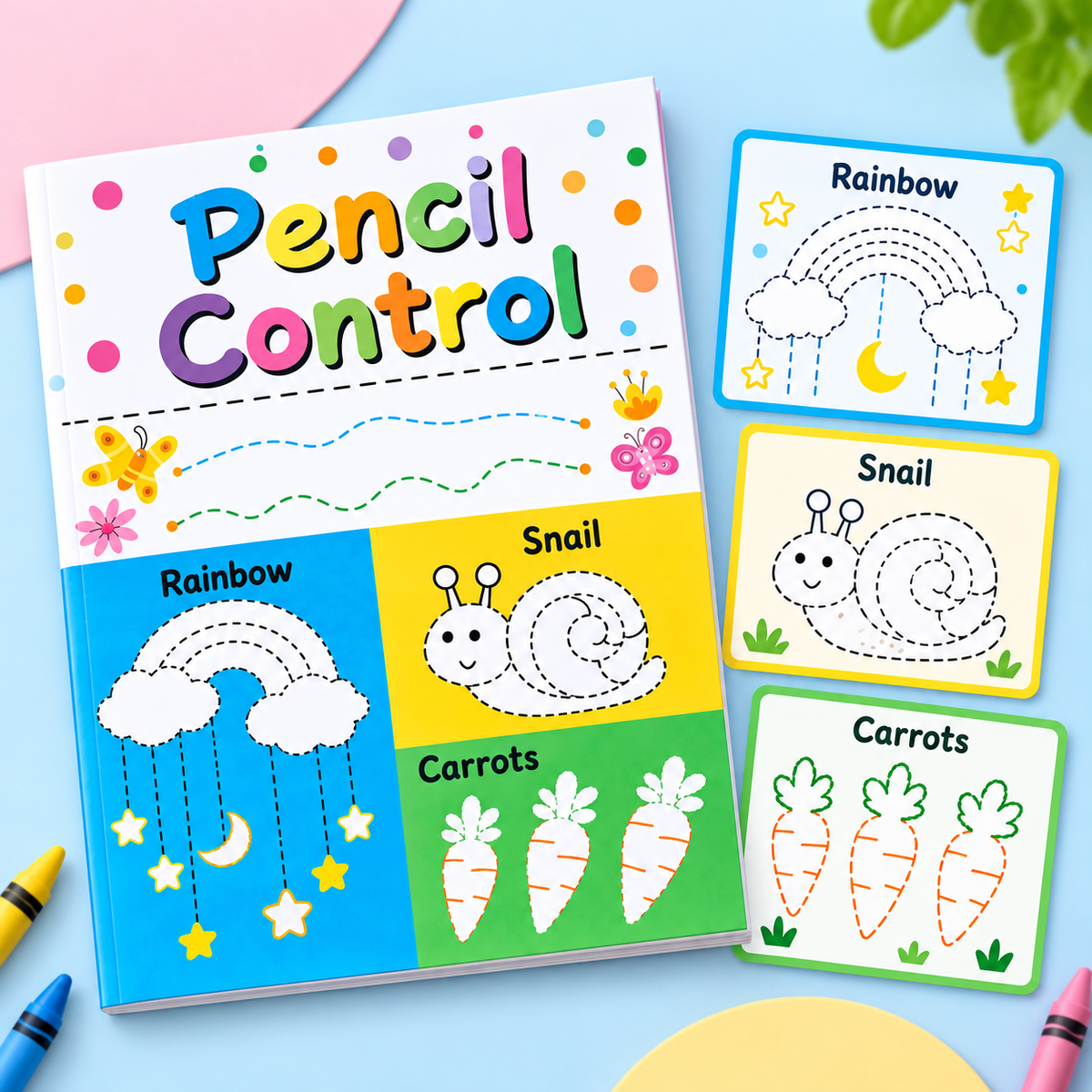 Kids Pencil Control & Tracing Activity Book – | Size 27×21.5cm